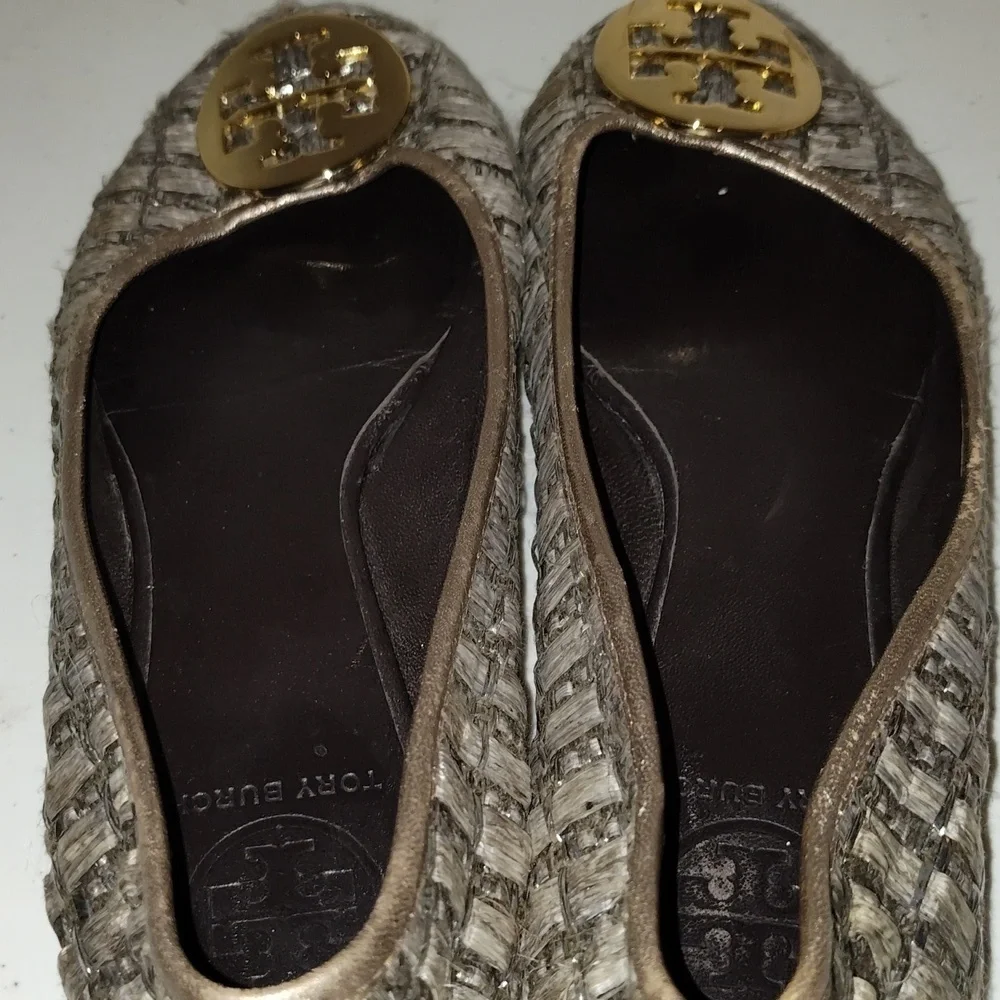 Tory Burch Woven Rattan Reva Flats size 8